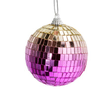 Set van 6 discoballen 8cm roze/geel